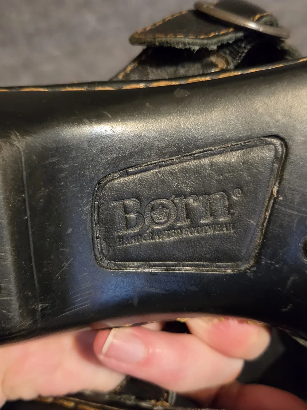 Børn Black Leather Thong Sandals